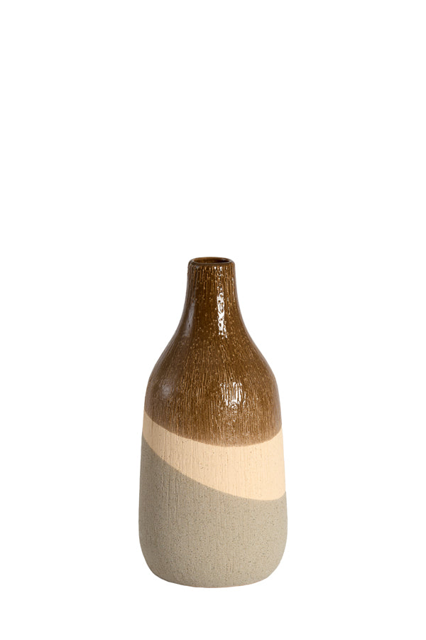 Light & Living Accessories Vase deco 12,5x28 cm ZUBIRI ceramics brown+beige+taupe House of Isabella UK