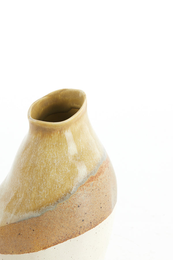 Light & Living Accessories Vase deco 12x11,5x19 cm YULARA ceramics brown+cream House of Isabella UK