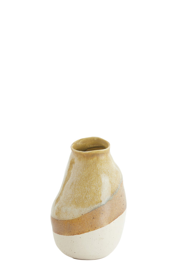 Light & Living Accessories Vase deco 12x11,5x19 cm YULARA ceramics brown+cream House of Isabella UK