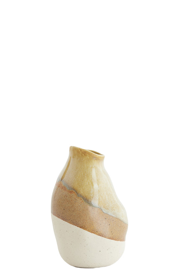 Light & Living Accessories Vase deco 12x11,5x19 cm YULARA ceramics brown+cream House of Isabella UK