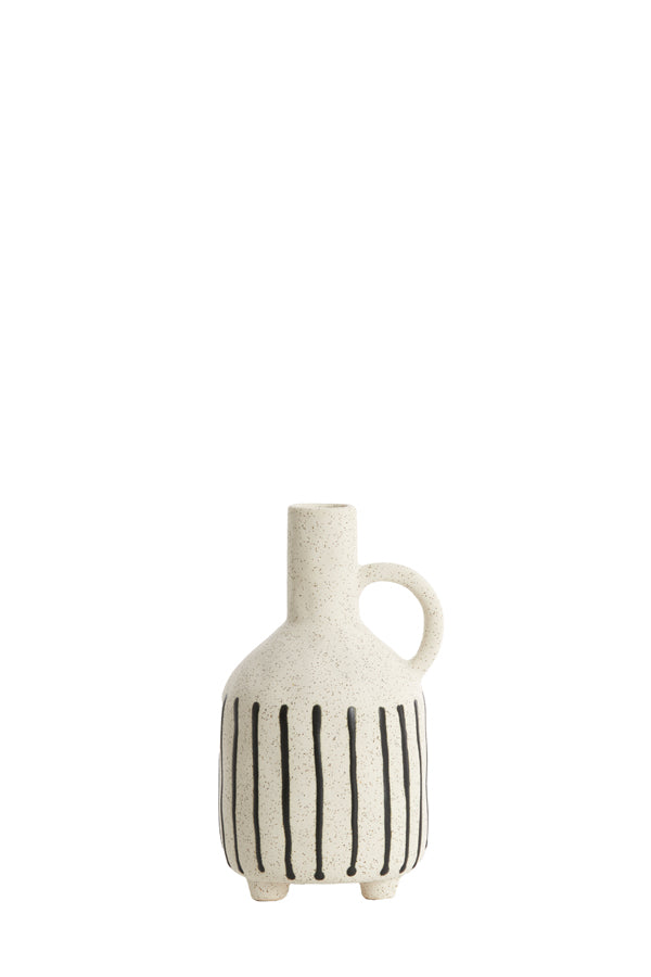 Light & Living Accessories Vase deco 12x11x21,5 cm JONAI ceramics matt cream-black House of Isabella UK