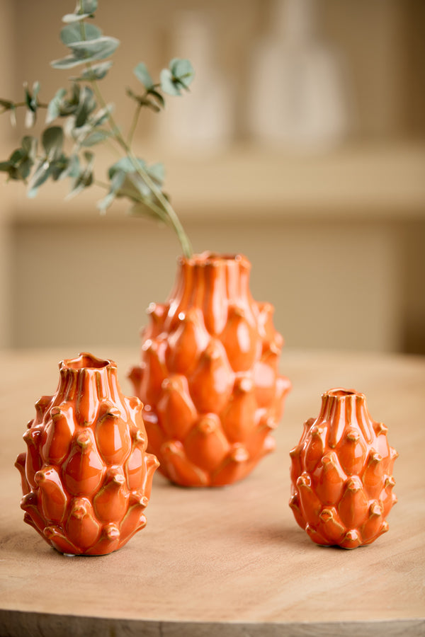 Light & Living Accessories Vase deco 12x16,5 cm TAYA ceramics orange House of Isabella UK