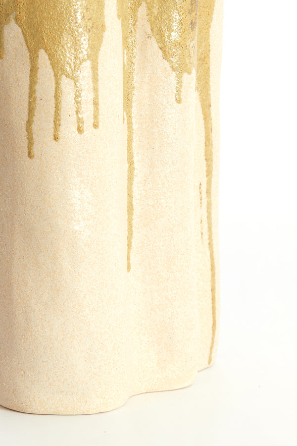 Light & Living Accessories Vase deco 12x9,5x30 cm FLOVILLA ceramics cream+olive green House of Isabella UK