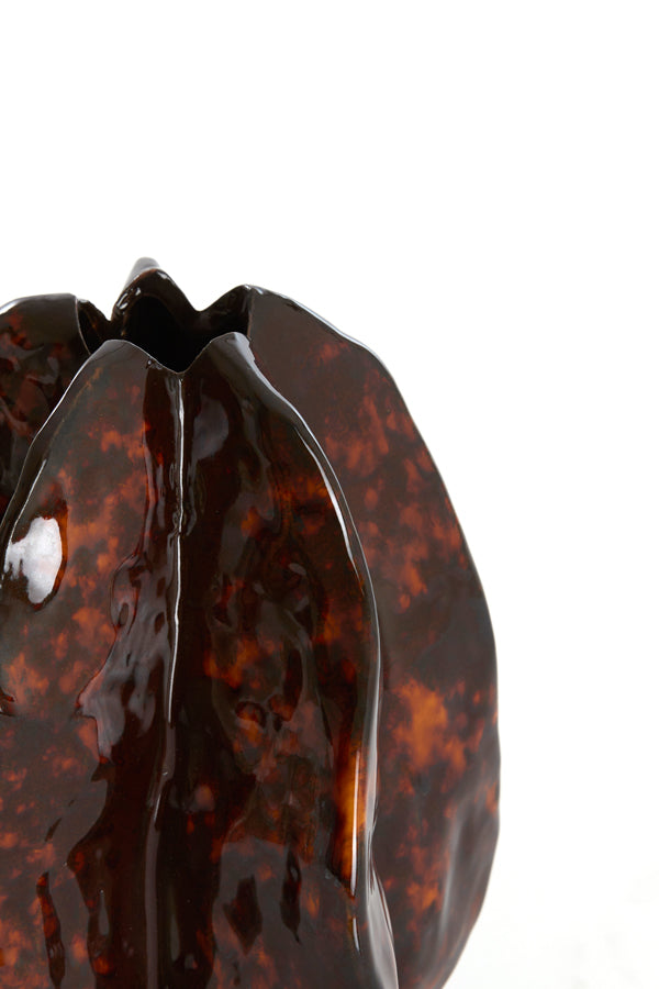 Light & Living Accessories Vase deco 13,5x12x16,5 cm IDRIJA ceramics dark brown House of Isabella UK