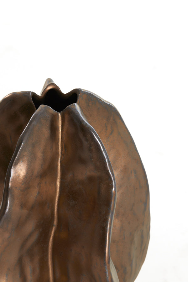 Light & Living Accessories Vase deco 13,5x12x16,5 cm IDRIJA ceramics matt copper House of Isabella UK