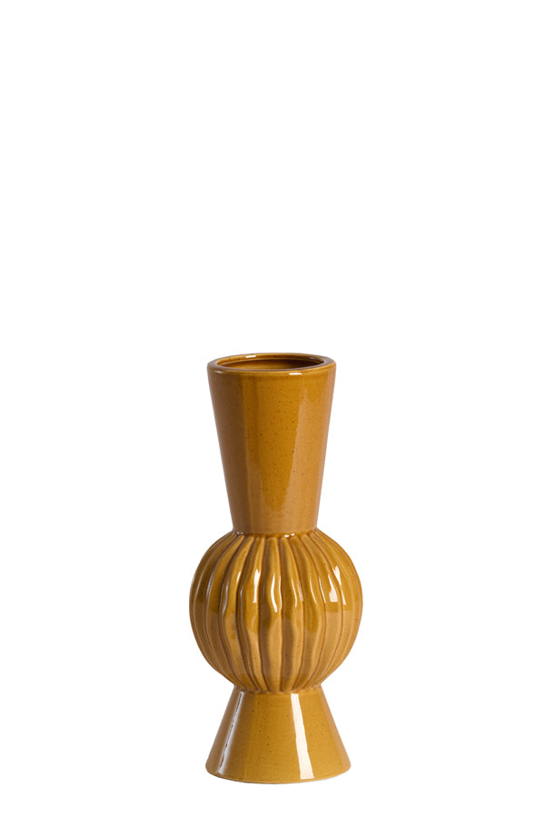 Light & Living Accessories Vase deco 13,5x33 cm SUZZARA ceramics cognac House of Isabella UK