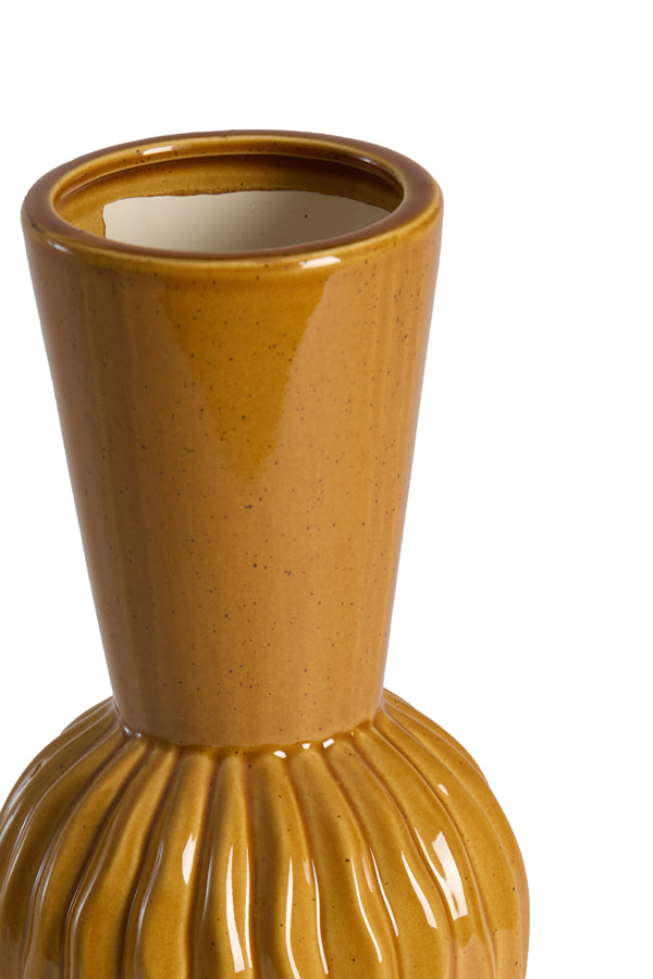 Light & Living Accessories Vase deco 13,5x51 cm SUZZARA ceramics cognac House of Isabella UK