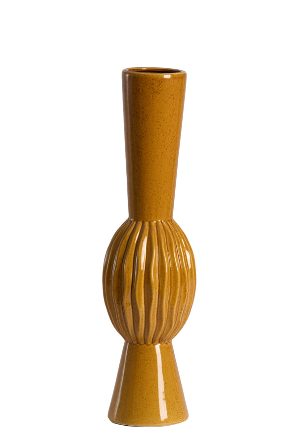 Light & Living Accessories Vase deco 13,5x51 cm SUZZARA ceramics cognac House of Isabella UK