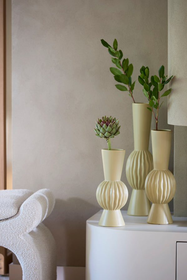 Light & Living Accessories Vase deco 13,5x51 cm SUZZARA ceramics light olive green House of Isabella UK