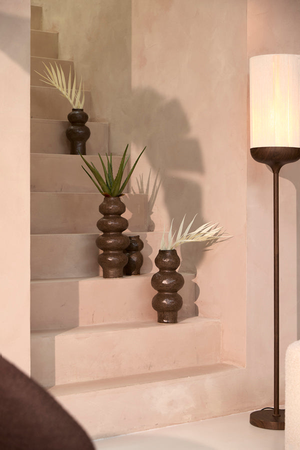 Light & Living Accessories Vase deco 13x26 cm ROGANO ceramics dark brown House of Isabella UK