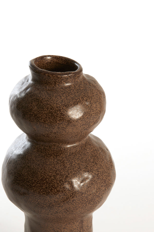 Light & Living Accessories Vase deco 13x26 cm ROGANO ceramics dark brown House of Isabella UK
