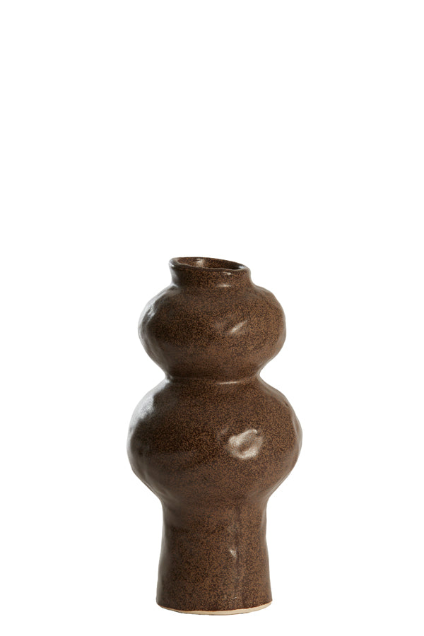 Light & Living Accessories Vase deco 13x26 cm ROGANO ceramics dark brown House of Isabella UK
