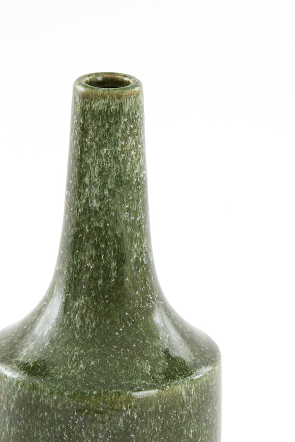 Light & Living Accessories Vase deco 13x28,5 cm TEZU ceramics shiny dark green House of Isabella UK