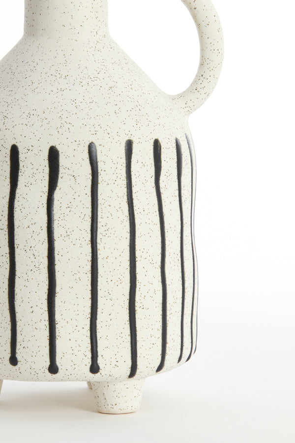 Light & Living Accessories Vase deco 14,5x13x27,5 cm JONAI ceramics matt cream-black House of Isabella UK