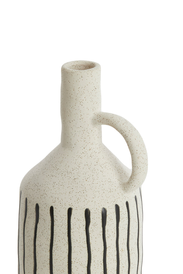 Light & Living Accessories Vase deco 14,5x13x27,5 cm JONAI ceramics matt cream-black House of Isabella UK