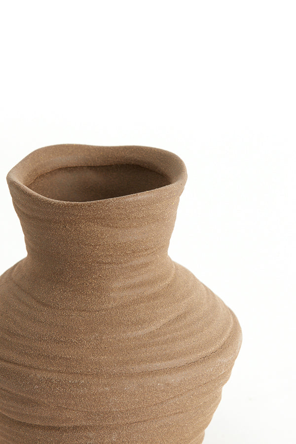 Light & Living Accessories Vase deco 14,5x15,5 cm GRECCIO ceramics matt brown House of Isabella UK