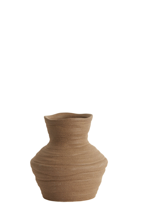 Light & Living Accessories Vase deco 14,5x15,5 cm GRECCIO ceramics matt brown House of Isabella UK