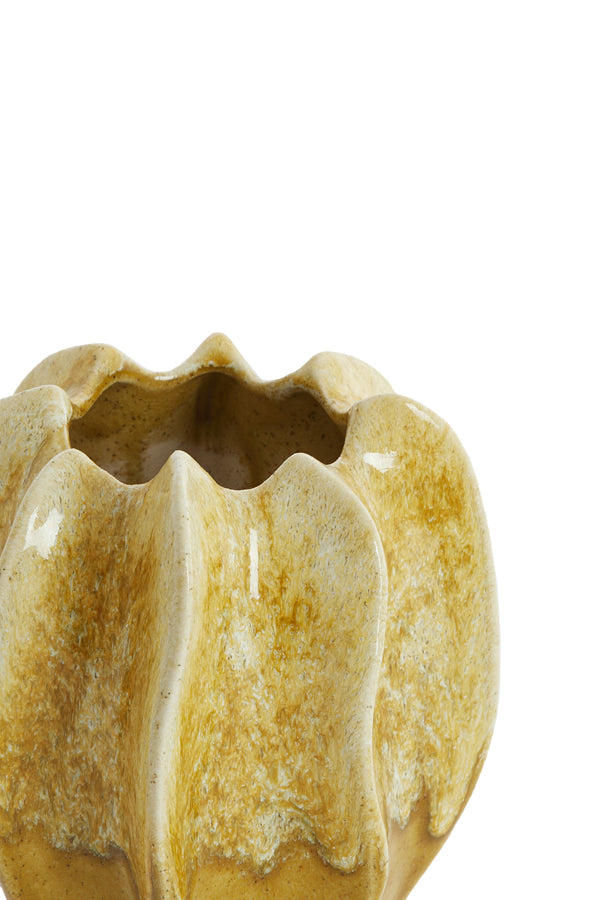 Light & Living Accessories Vase deco 14,5x16 cm NILO ceramics ocher yellow-brown House of Isabella UK