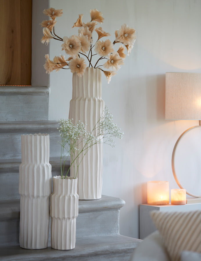 Light & Living Accessories Vase deco 14,5x36 cm LONGA ceramics cream House of Isabella UK