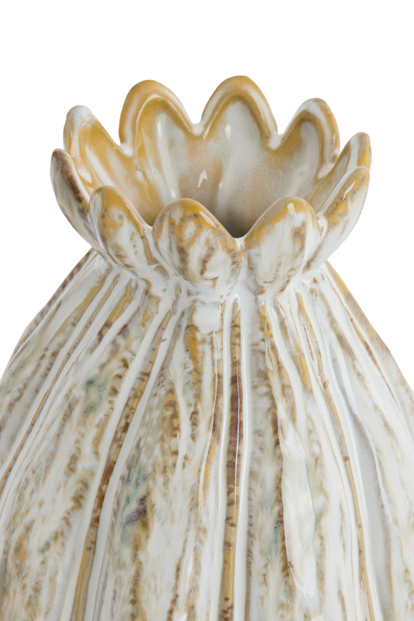 Light & Living Accessories Vase deco 14x18 cm FELINE ceramics cream-brown House of Isabella UK