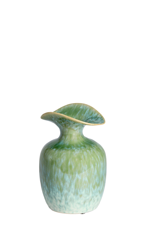 Light & Living Accessories Vase deco 14x21 cm MARILLO ceramics green+light blue House of Isabella UK