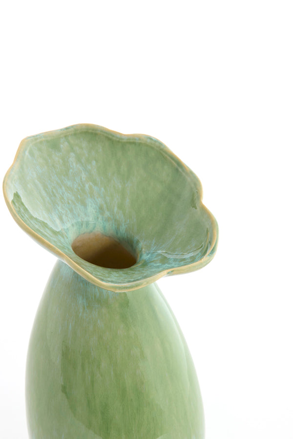 Light & Living Accessories Vase deco 14x24 cm CULLA ceramics green+light blue House of Isabella UK