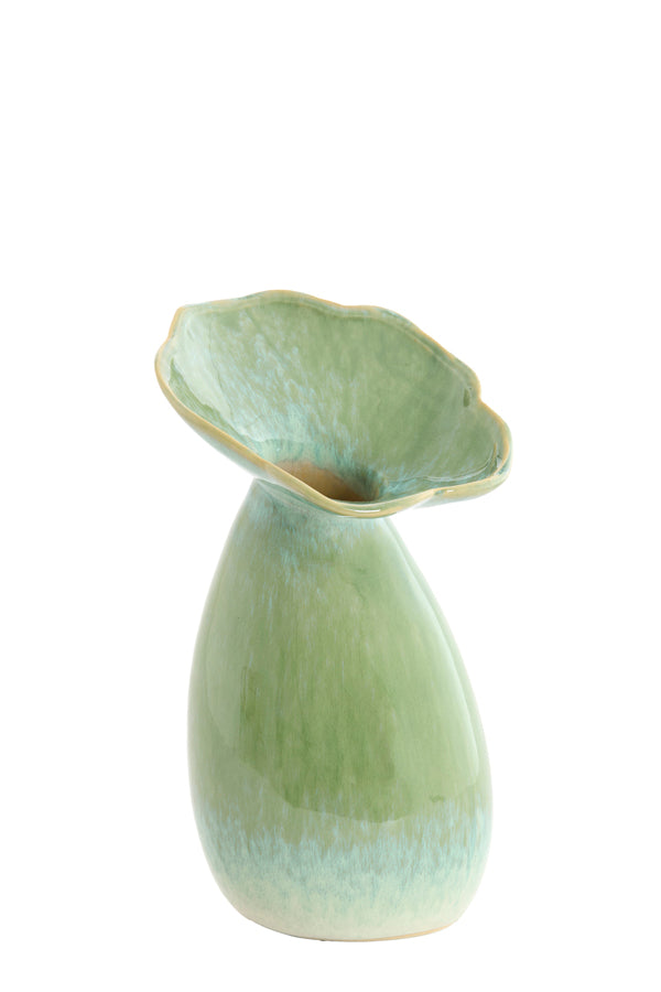 Light & Living Accessories Vase deco 14x24 cm CULLA ceramics green+light blue House of Isabella UK
