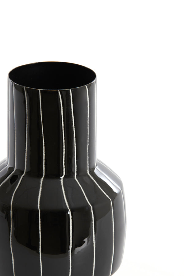 Light & Living Accessories Vase deco 14x30 cm SENUMA shiny black+white House of Isabella UK