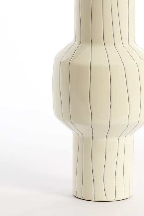 Light & Living Accessories Vase deco 14x30 cm SENUMA shiny white+black House of Isabella UK
