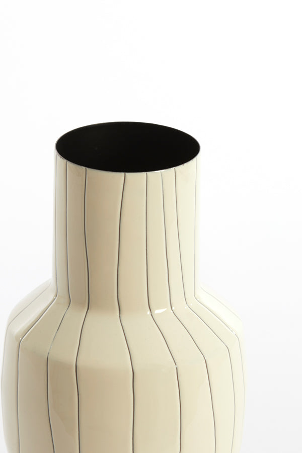 Light & Living Accessories Vase deco 14x30 cm SENUMA shiny white+black House of Isabella UK