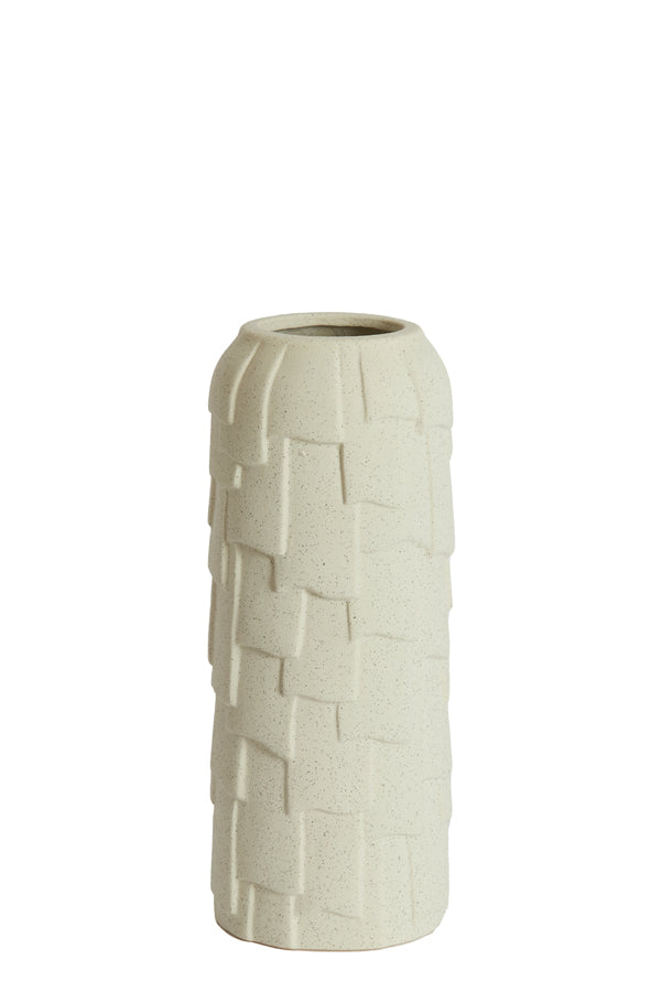 Light & Living Accessories Vase deco 14x34,5 cm LEIMA ceramics matt cream House of Isabella UK