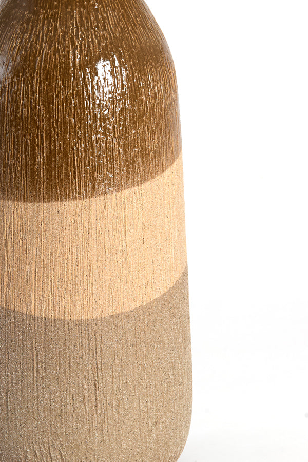 Light & Living Accessories Vase deco 14x36,5 cm ZUBIRI ceramics brown+beige+taupe House of Isabella UK