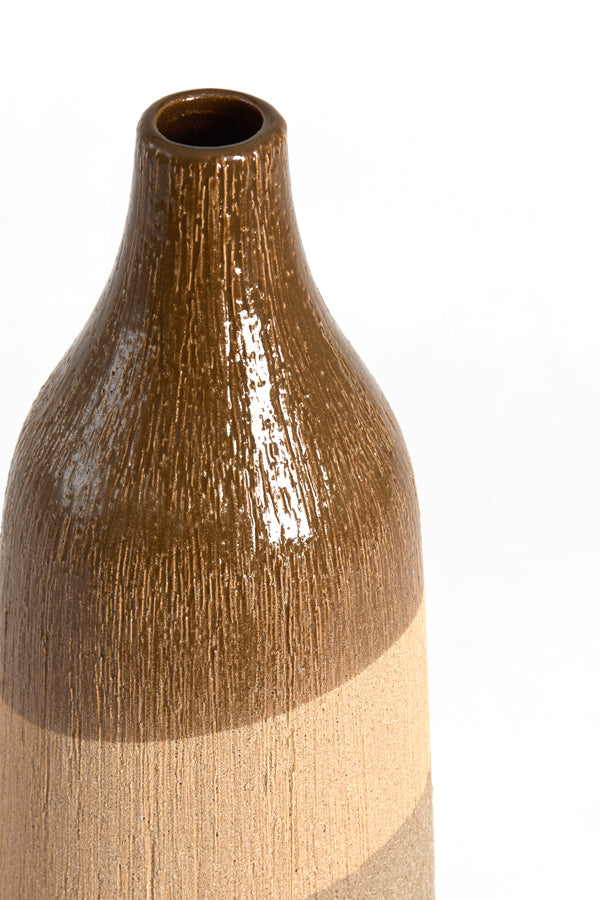 Light & Living Accessories Vase deco 14x36,5 cm ZUBIRI ceramics brown+beige+taupe House of Isabella UK