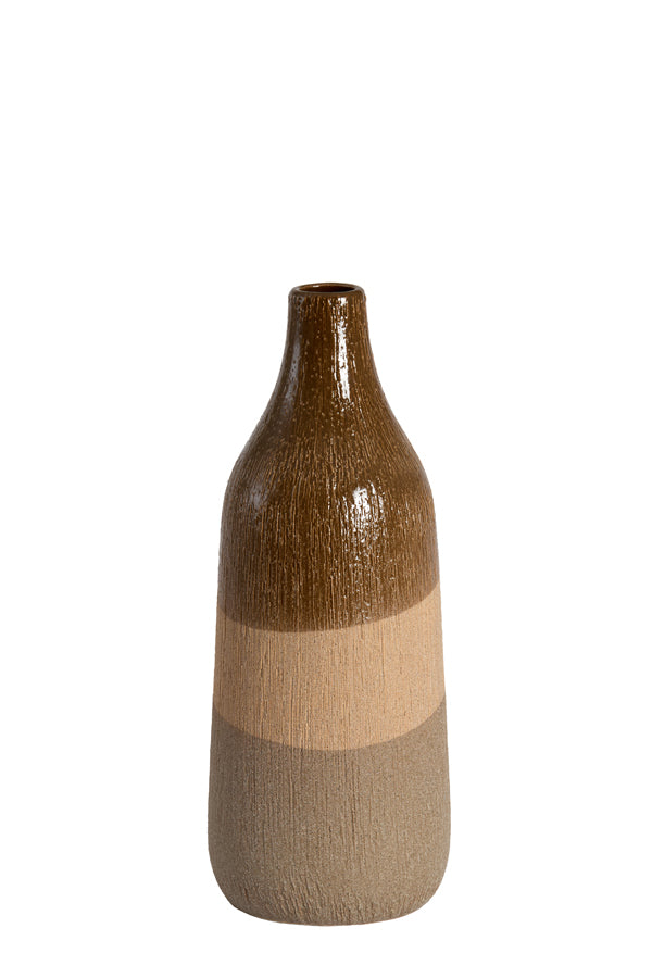 Light & Living Accessories Vase deco 14x36,5 cm ZUBIRI ceramics brown+beige+taupe House of Isabella UK