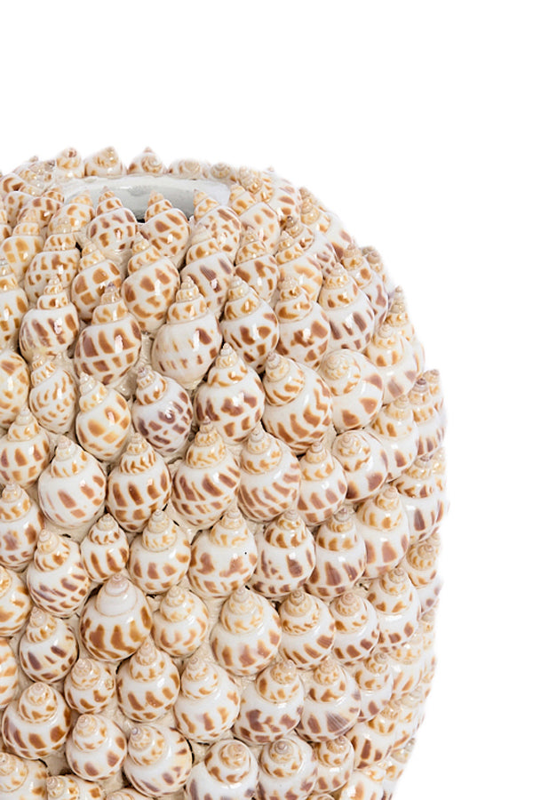 Light & Living Accessories Vase deco 15,5x17,5 cm SHELL cream+brown House of Isabella UK
