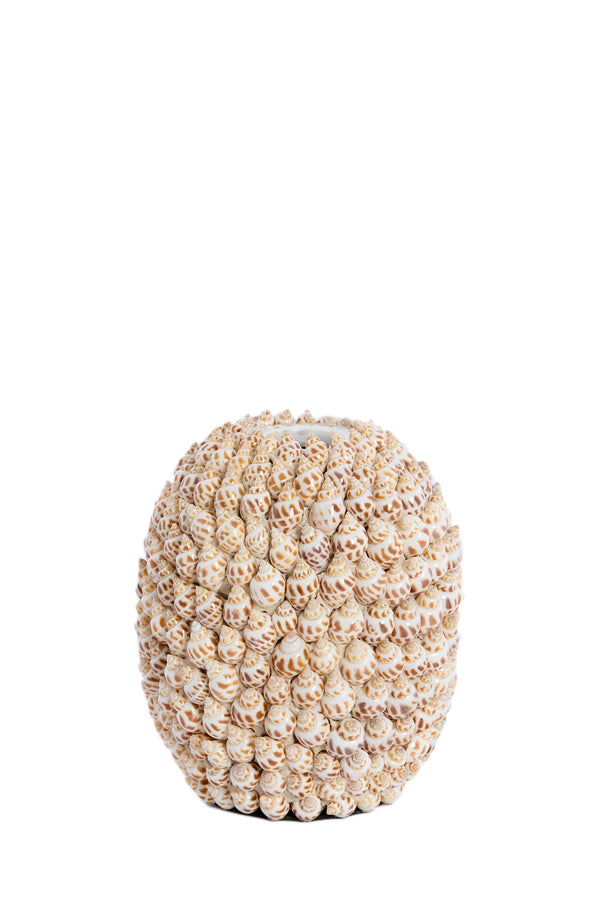 Light & Living Accessories Vase deco 15,5x17,5 cm SHELL cream+brown House of Isabella UK