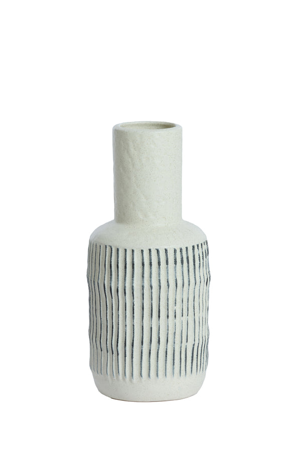 Light & Living Accessories Vase deco 15,5x33,5 cm MUNDAKA matt cream-black House of Isabella UK