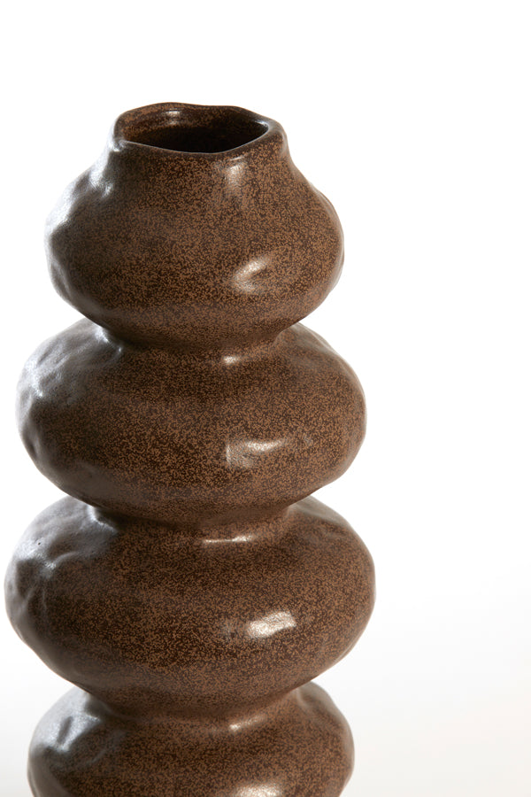 Light & Living Accessories Vase deco 15,5x37,5 cm ROGANO ceramics dark brown House of Isabella UK