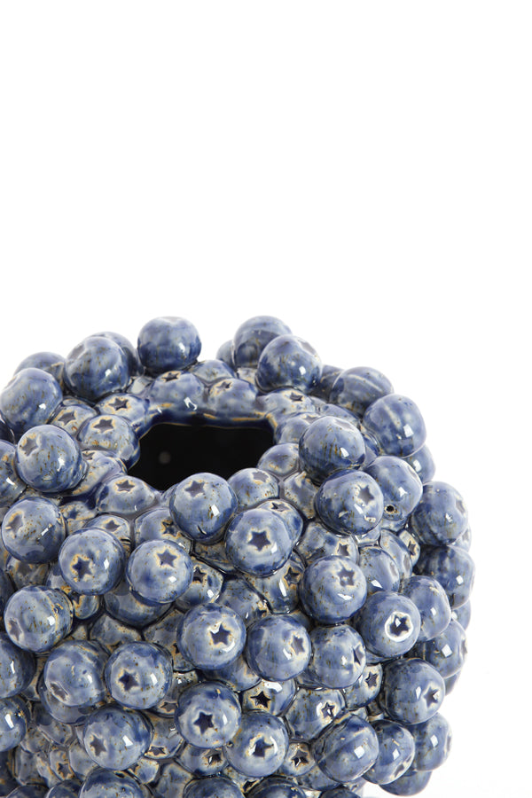 Light & Living Accessories Vase deco 15x17,5 cm BERRIES ceramics dark blue House of Isabella UK