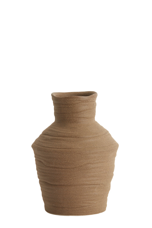 Light & Living Accessories Vase deco 15x20,5 cm GRECCIO ceramics matt brown House of Isabella UK