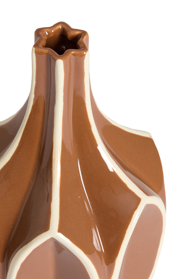 Light & Living Accessories Vase deco 15x24 cm BOLENE brown+cream House of Isabella UK