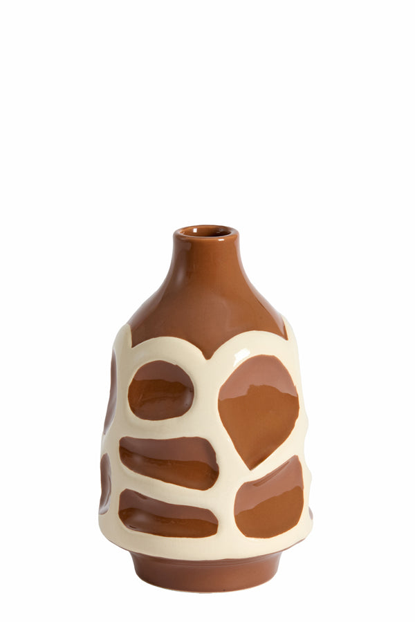 Light & Living Accessories Vase deco 15x24 cm SINICE brown+cream House of Isabella UK