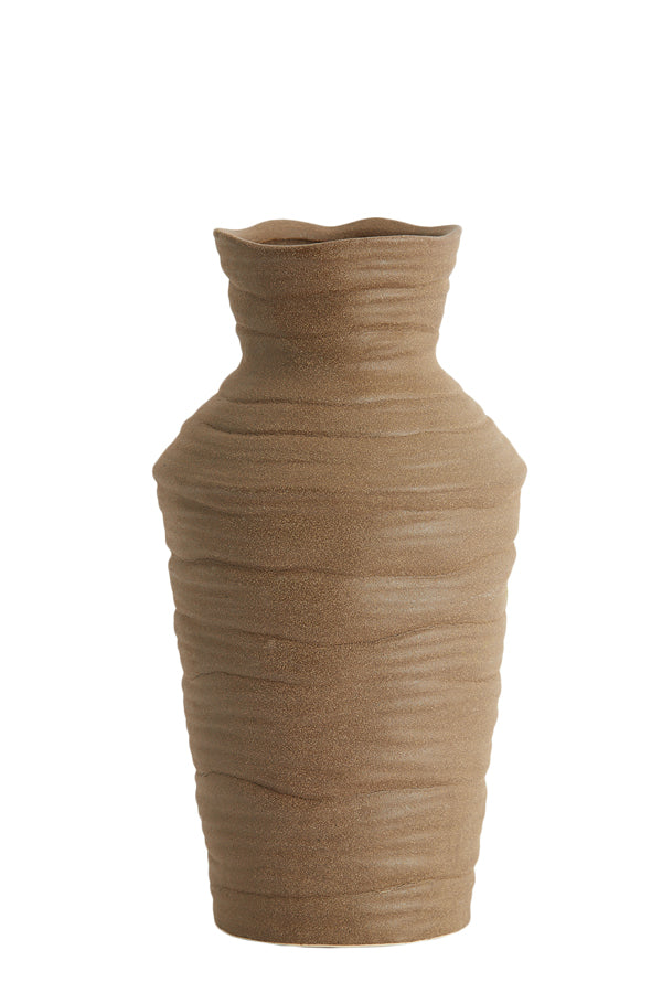 Light & Living Accessories Vase deco 15x28 cm GRECCIO ceramics matt brown House of Isabella UK