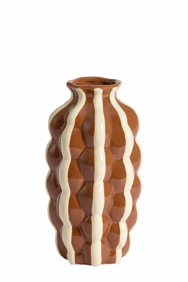 Light & Living Accessories Vase deco 15x28 cm ZENELI brown+cream House of Isabella UK