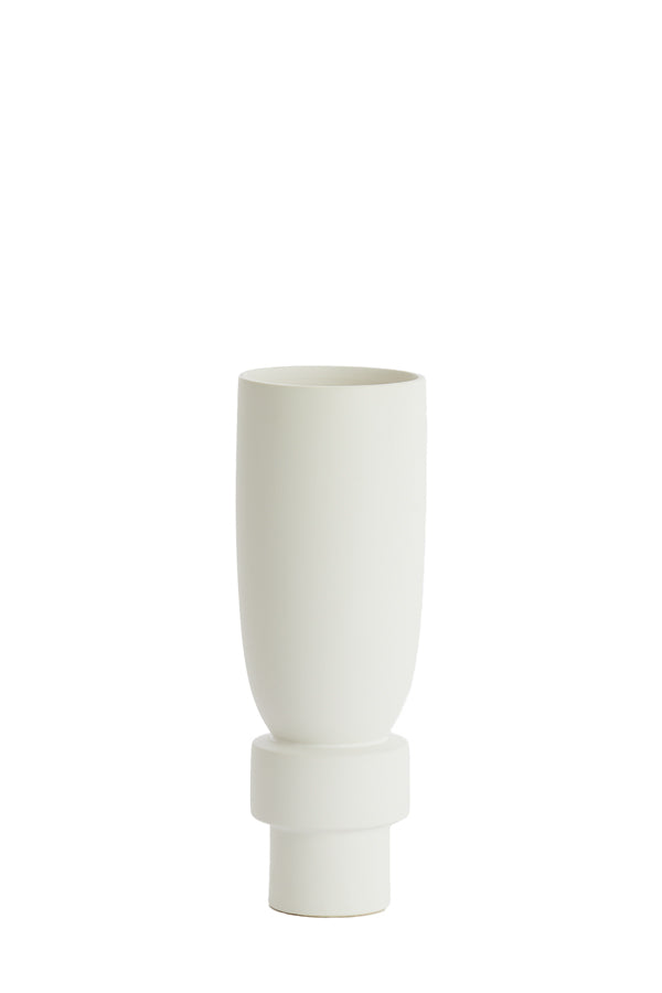 Light & Living Accessories Vase deco 15x42 cm ROSSIO matt white House of Isabella UK