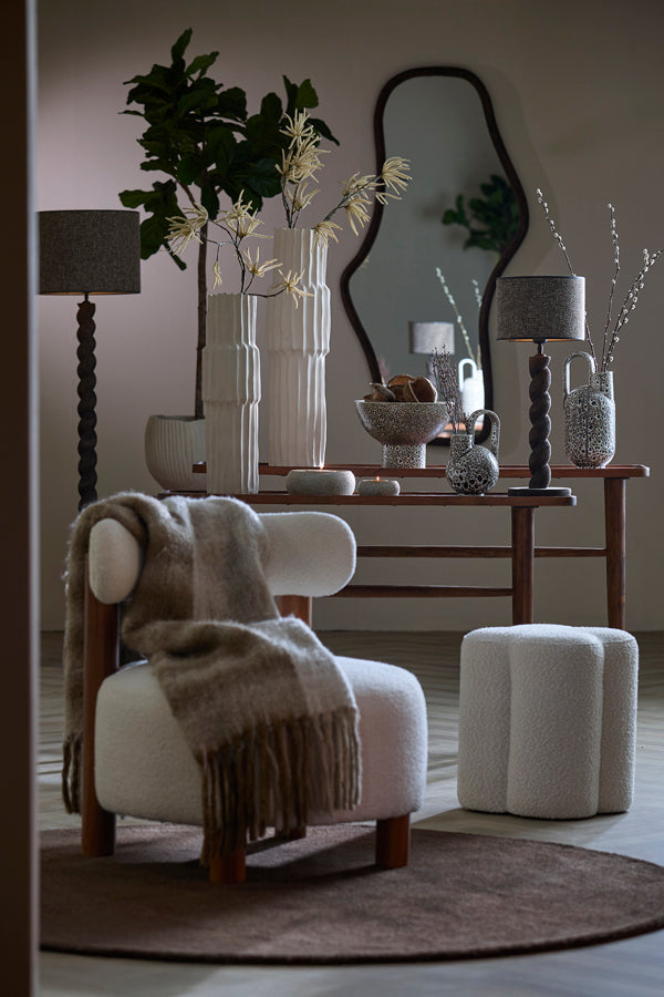 Light & Living Accessories Vase deco 16,5x15,5x37 cm SERRES ceramics cream+black House of Isabella UK