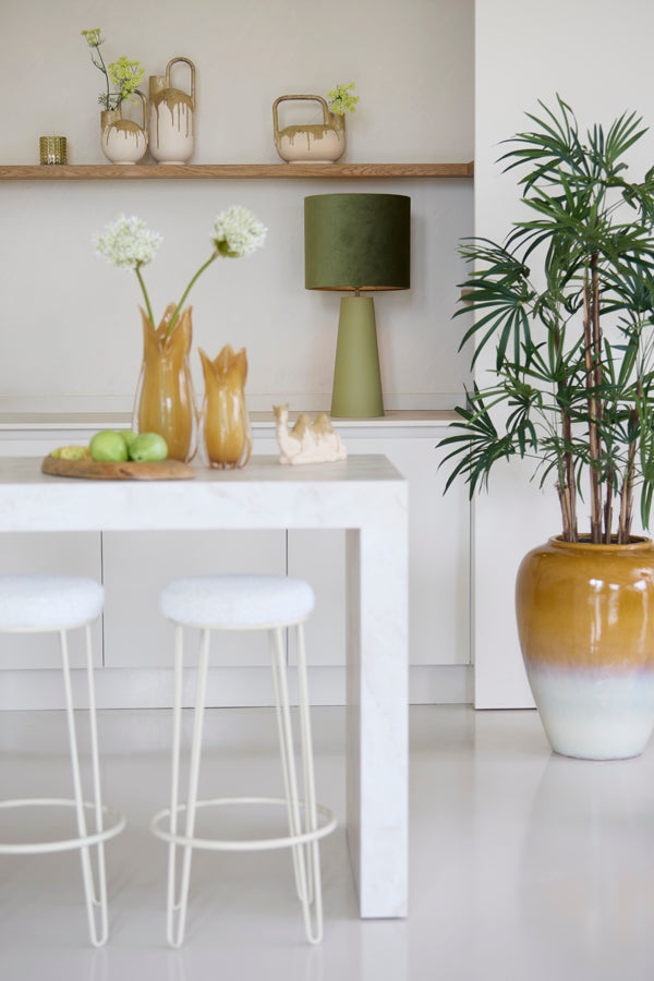 Light & Living Accessories Vase deco 16,5x15,5x37 cm SERRES ceramics cream+olive green House of Isabella UK