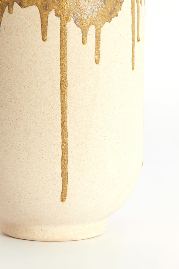 Light & Living Accessories Vase deco 16,5x15,5x37 cm SERRES ceramics cream+olive green House of Isabella UK