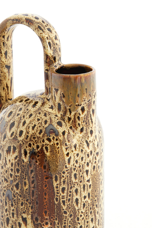 Light & Living Accessories Vase deco 16,5x15,5x37 cm SERRES ceramics d brn+cream+orange House of Isabella UK