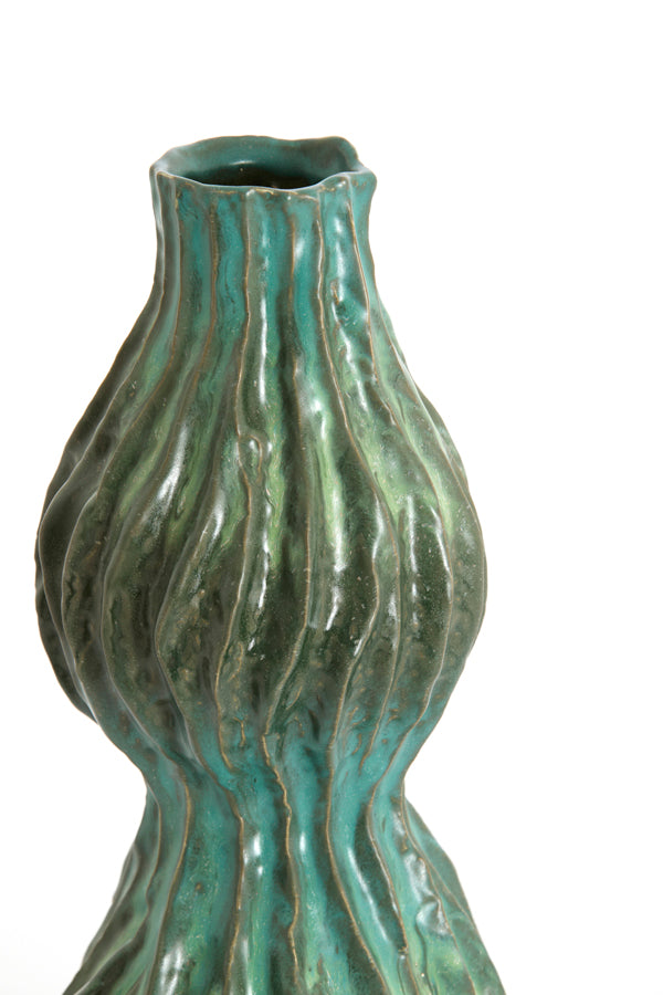Light & Living Accessories Vase deco 16,5x15,5x39 cm VANIA ceramics petrol House of Isabella UK